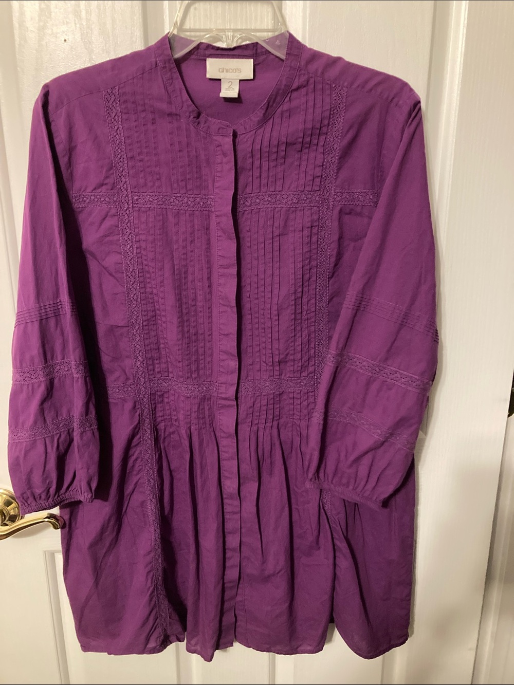 50% off in 3+ bundle, Chico's Purple Pintuck Blouse